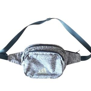 Adidas Gray Belt Waist Bag Fanny Pack Crossbody Bag Double Zipper Pockets